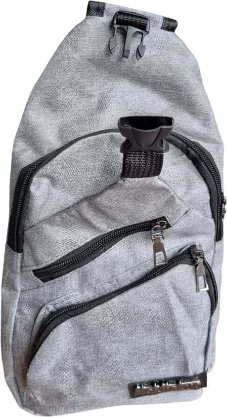Sasemy - Borsttas Voor Heren - Sling Bag - 3 rits/vakken - Dames - Heren - Grijs #7 - 30 x 16 x 6 - Slingbag - Sbag - Schoudertas - Rugzak - Crossbody bag - Vaderdag Cadeau - Verjaardag Cadeau - Sinterklaas Cadeau - Kerst Cadeau - Afbeelding 5
