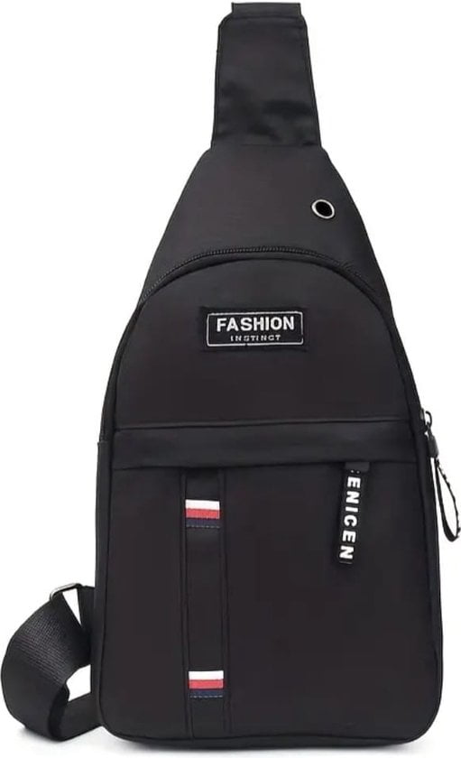 Sasemy - Borsttas Voor Heren - Sling Bag - 2 rits/vakken - Dames - Heren - Zwart #3 - 30 x 16 x 6 - Slingbag - Sbag - Schoudertas - Rugzak - Crossbody bag - Vaderdag Cadeau - Verjaardag Cadeau - Sinterklaas Cadeau - Kerst Cadeau