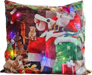 Sasemy Kerstcollectie - Kussenhoes met Kerstman - Inclusief Vulling - Met Verlichting- Kerst