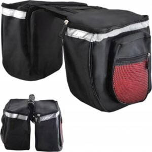 Fietstas - 25L - Zwart - Rood - Dubbele Fietstas - Waterdicht - Reflecterend - Fluorescerend - Fietstassen - Fietstas Dubbel - Elektrische Fiets