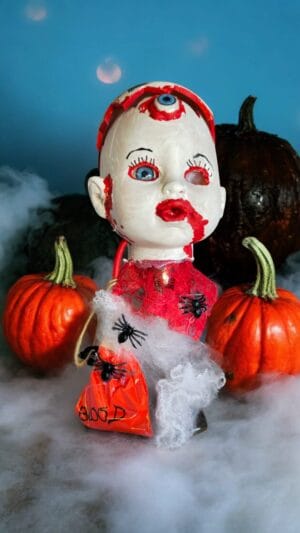 Halloween Decoratie - Scary Kandelaar met Bloedzak en Verlichting